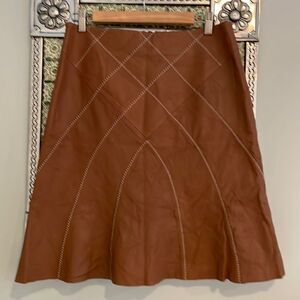 NEW FRONTIER Caramel Leather Skirt  Size 8. New w/tags. Western, RODEO.‎